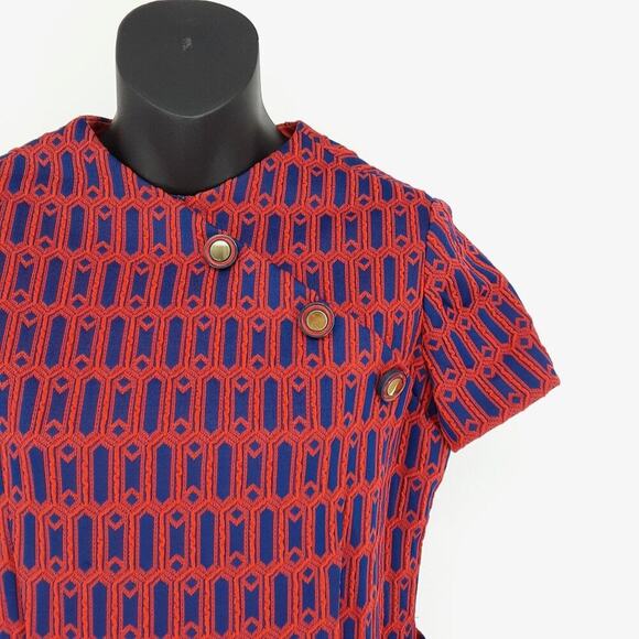 Vintage 60's Rona Shift dress with Matching Coat Jacket Women's Size Medium Red - Picture 6 of 10